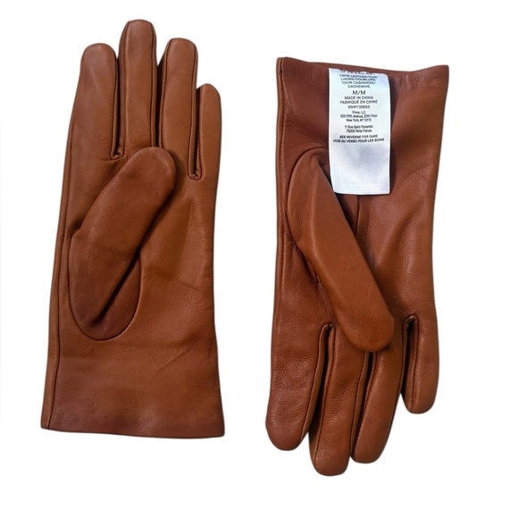 Vince Nappa Leather & Cashmere Luxury Gloves Brown Sz M - Picture 2 of 11